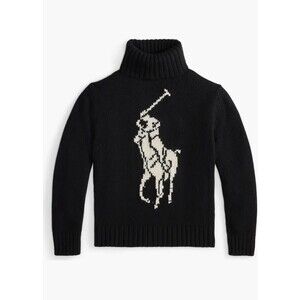 Polo Ralph Lauren Big Pony Wool Cashmere Sweater Soft Luxe Turtleneck Small NWT